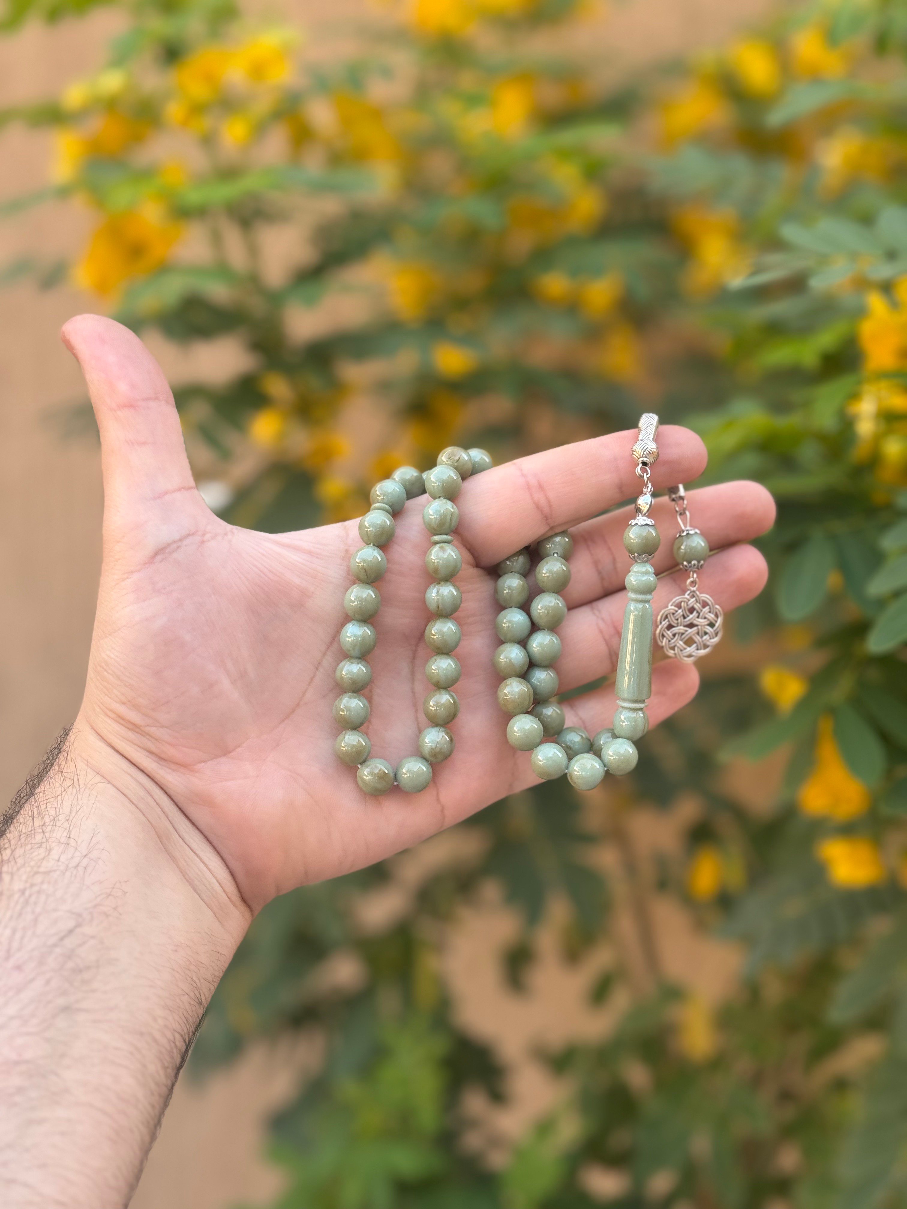 سبحة بكلايت بلون (رخام اخضر)