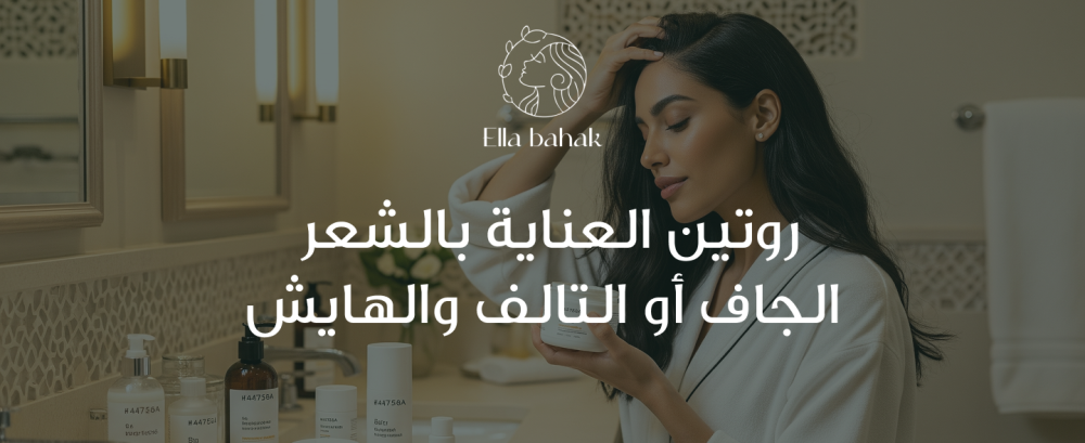 روتين العناية بالشعر الجاف أو التالف والهايش
