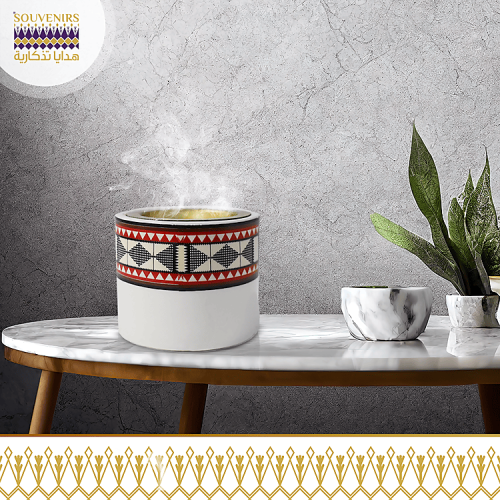 Ceramic incense burner - (Sadu engraving) - souvenirs هدايا