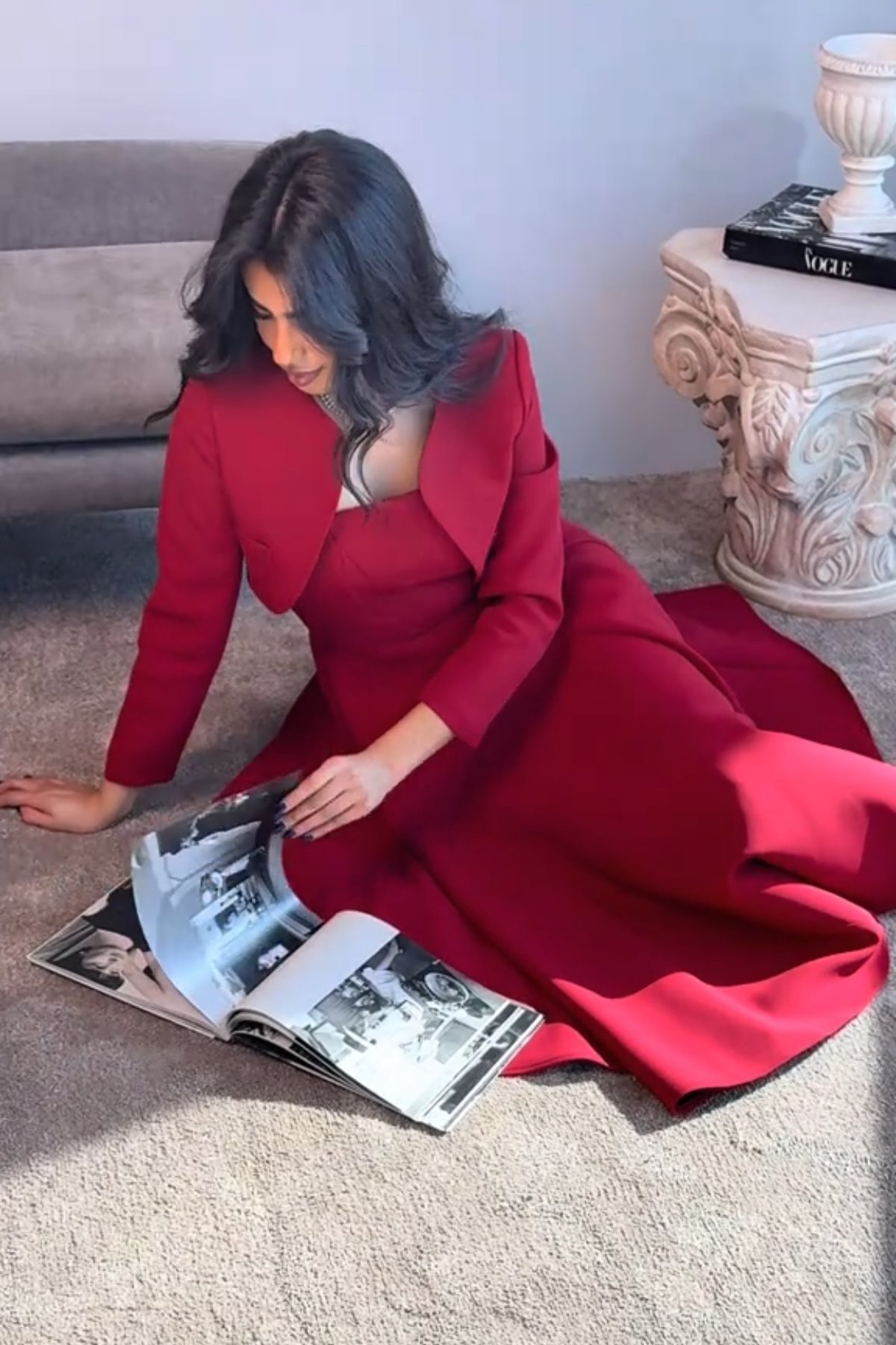 منتج 4480  فستان أحمر للعيد