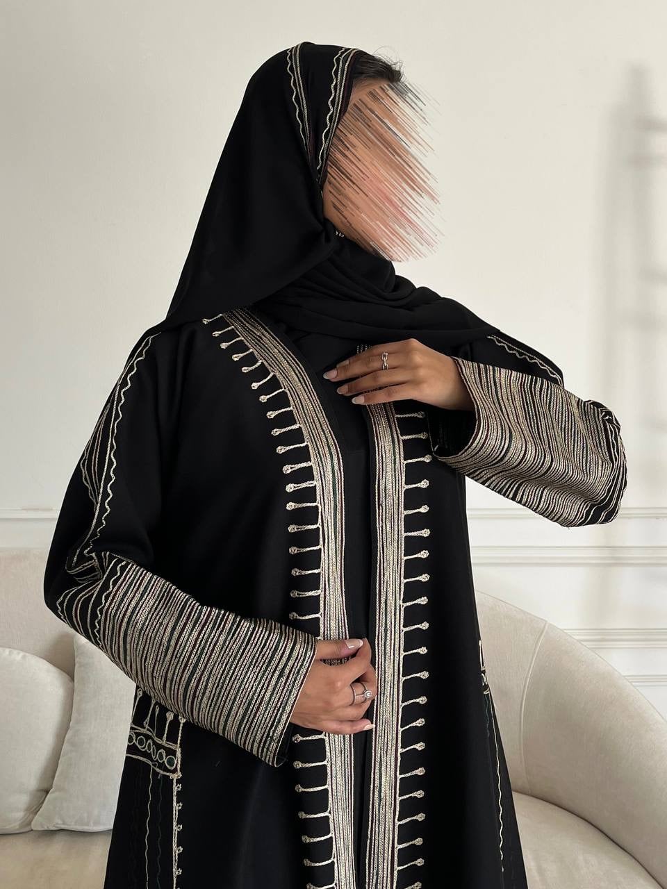 عباية سدو كريب واقف بقصة نص كلوش من عبايات النجمة