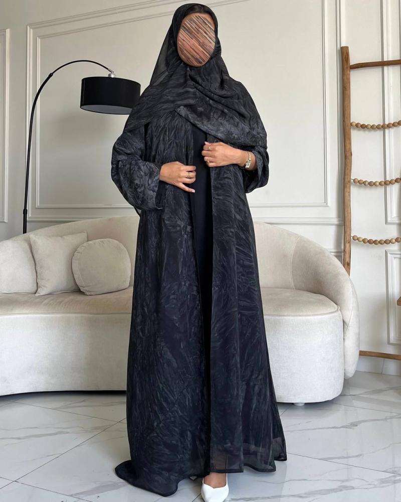 عباية شيفون مبطن قصه ستريت