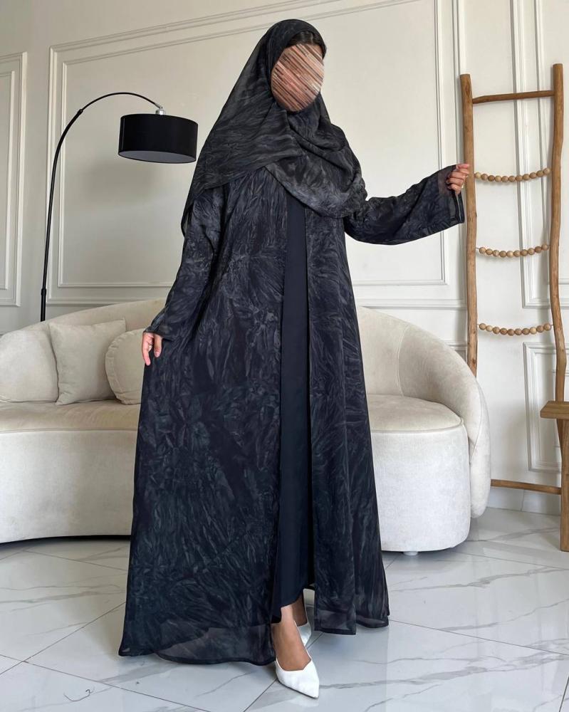عباية شيفون مبطن قصه ستريت