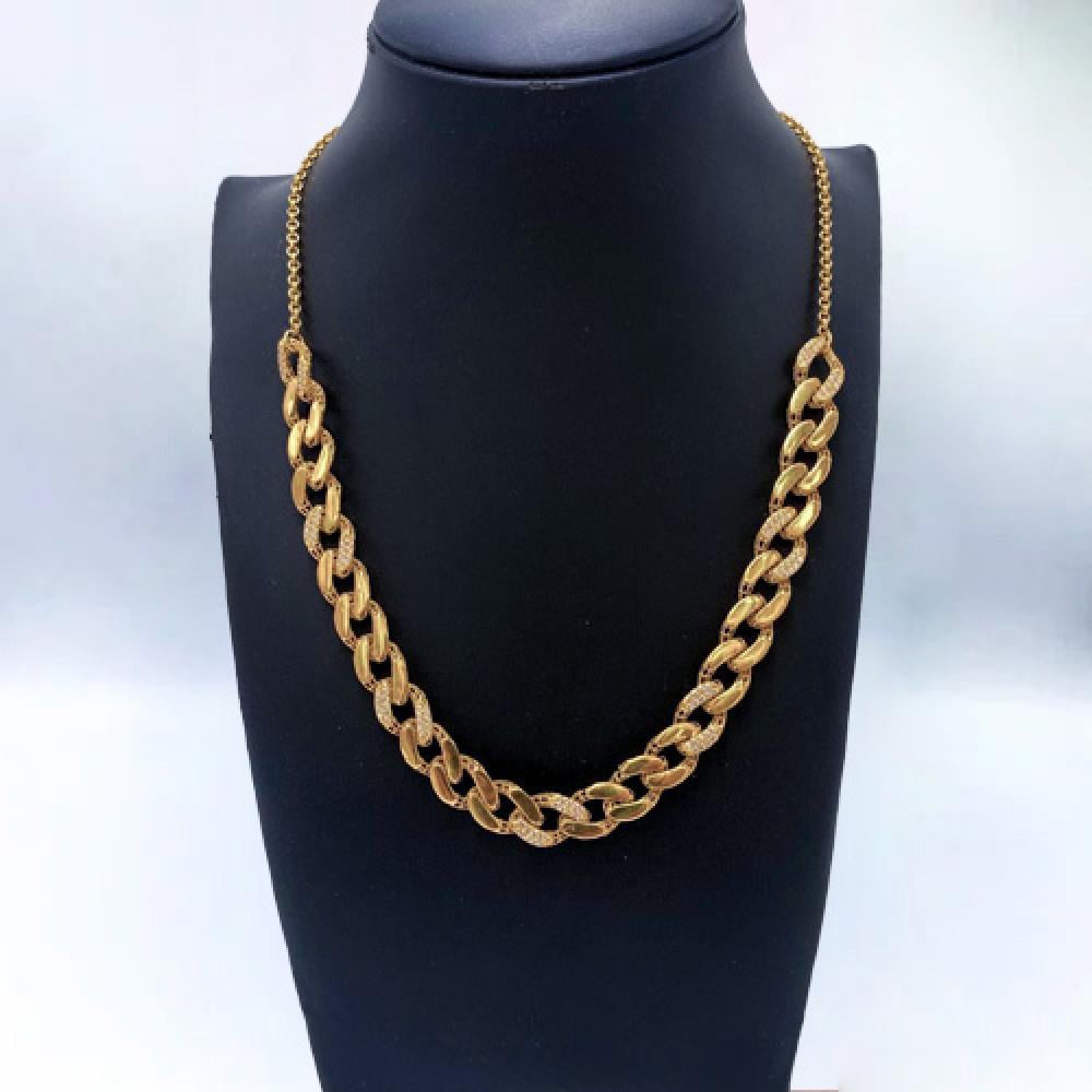 عقد جنزير ذهب عيار 21 - 12.6 جم - تصميم فخم | عقد الوفاء - عقد الوفاء للذهب