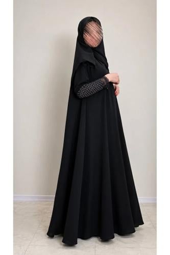 EKEA ABAYA عباية روزا من متجر (EKEA ABAYA)– عباية ملكي طايح بقصة نصف كلوش مع طرحة مطرزة فاخرة