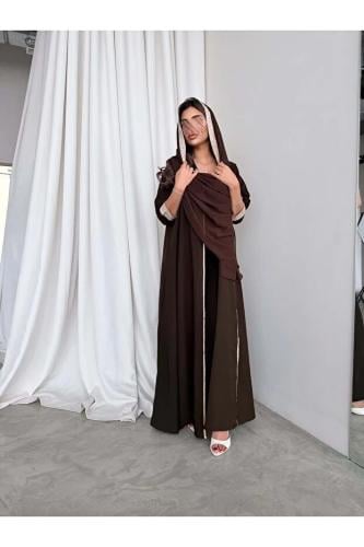 AYA MWT778 - عباية كريب مع تدخيلة لنن
