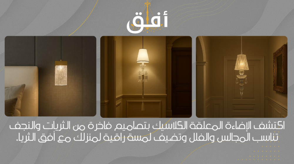 إضاءة معلقة علاقي كلاسيكي تناسب المداخل وغرف الجلوس