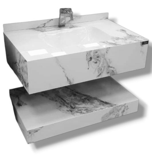 مغسلة رخام ليزر 2 قطعة 80سم