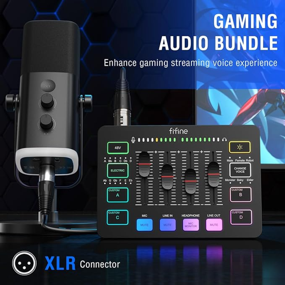 FIFINE Gaming Equipment Bundle KS5 | في فاين قيمنق بكج مايك ومكسر