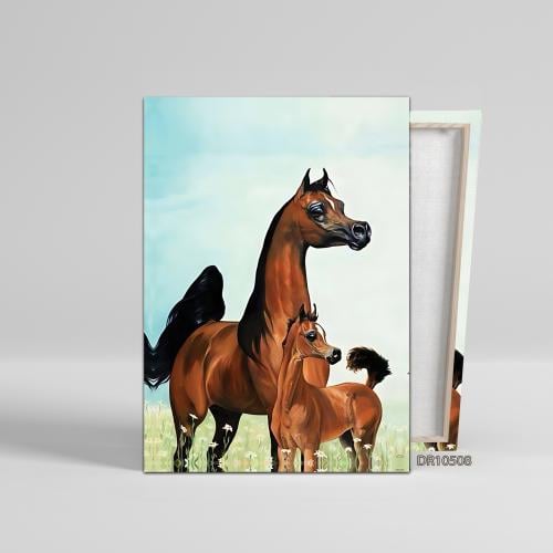 لوحة كانفس جدارية خيل D508