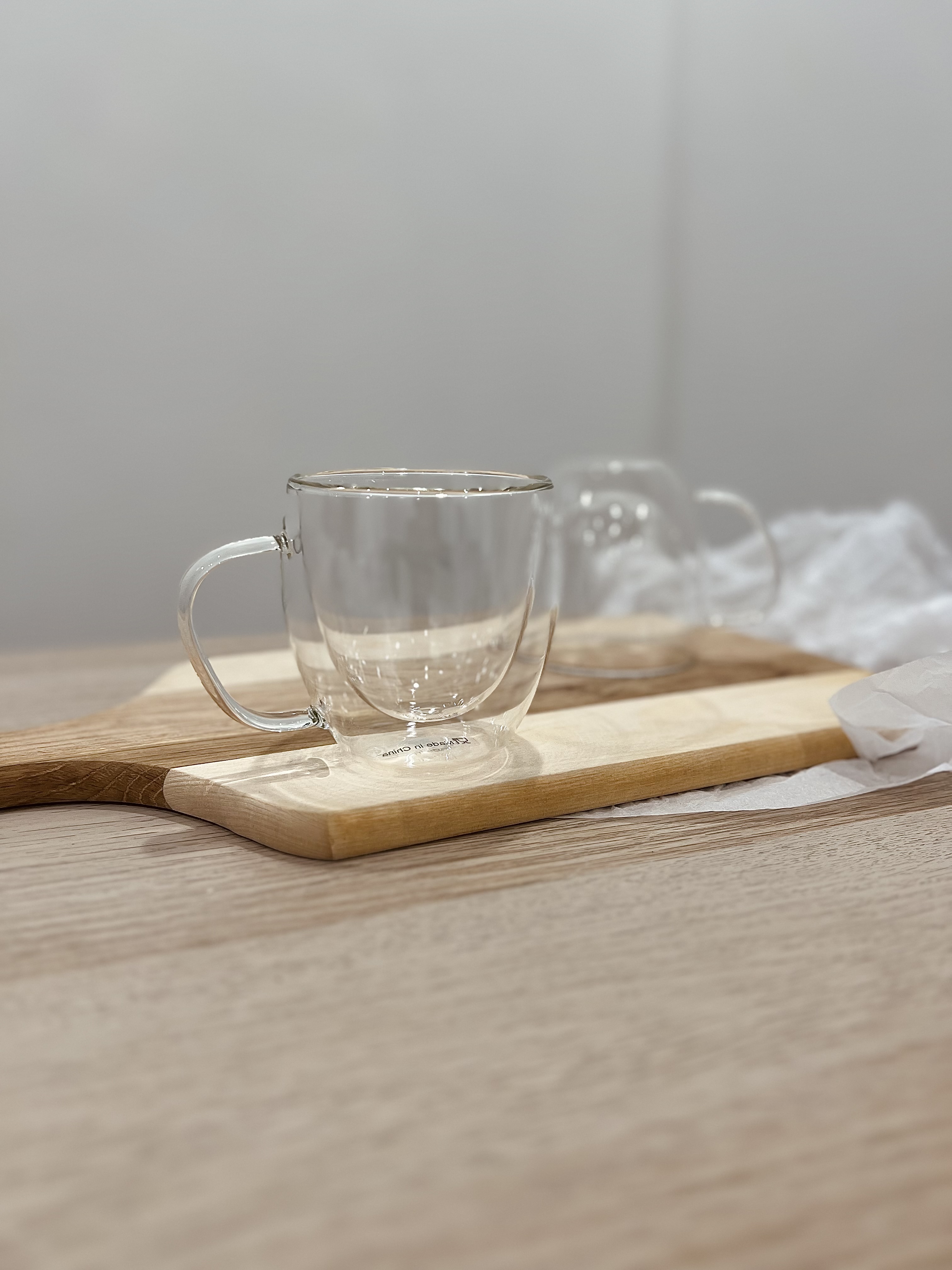 كوب زجاج مزدوج مع مقبض 250 مل