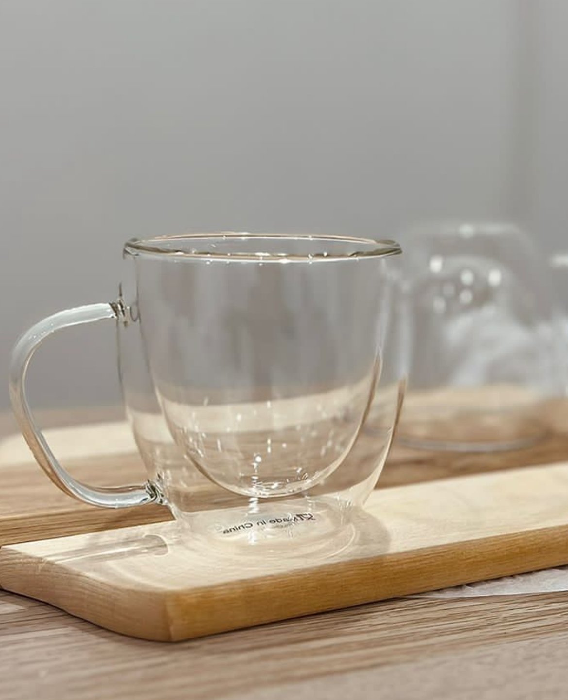 كوب زجاج مزدوج مع مقبض 250 مل