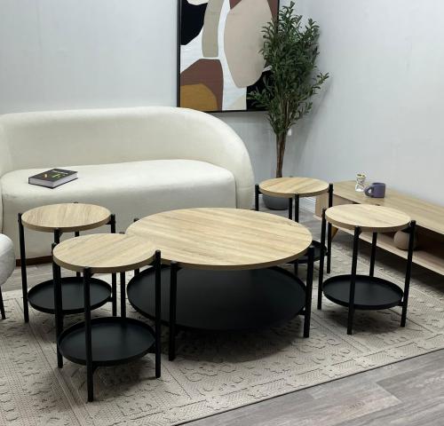 طقم طاولات ضيافه 5 قطع الوان متعدده