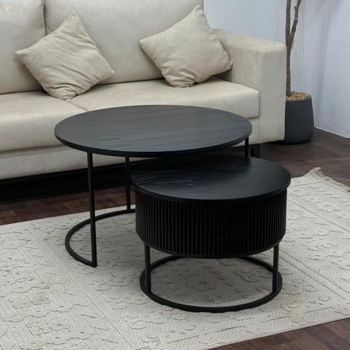 طاولتين متداخلتين خشب سنديان