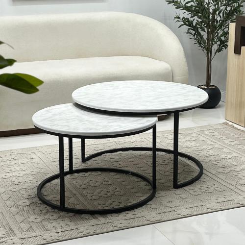 طقم طاوله حديد رف خشب