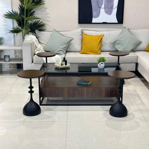 طقم طاولات ضيافة جوز 5 قطع