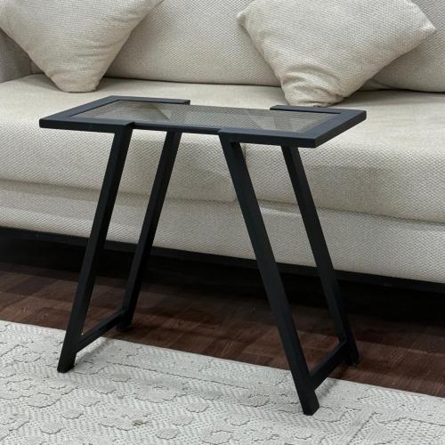 طاوله خدمه حديد صاج سطح زجاج