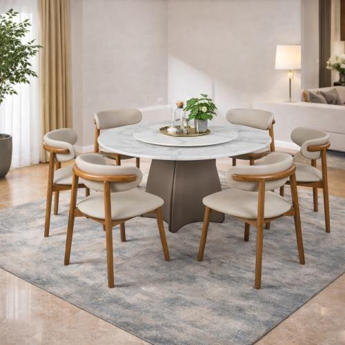 طاولة طعام رخام 6 كرسي