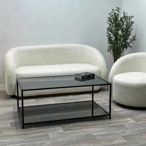 طاوله ضيافه حديد سطح زجاج اسود