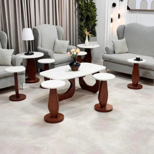 طقم طاولات بتصميم عصري أنيق 1+6خدمة