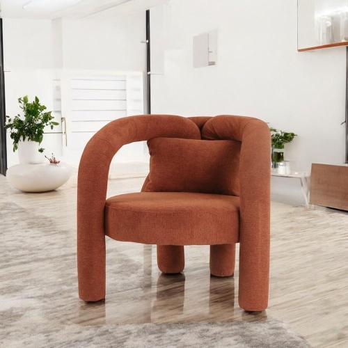 كرسي قماش بتصميم مودرن لون برتقالي