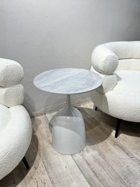 طاوله زاويه حديد سطح رخام