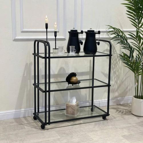 عربية تقديم أسود 3 دور سطح شفاف