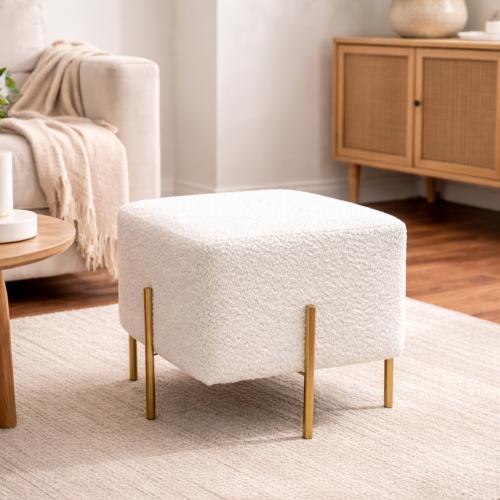 كرسي بوكليه ابيض مع قاعدة