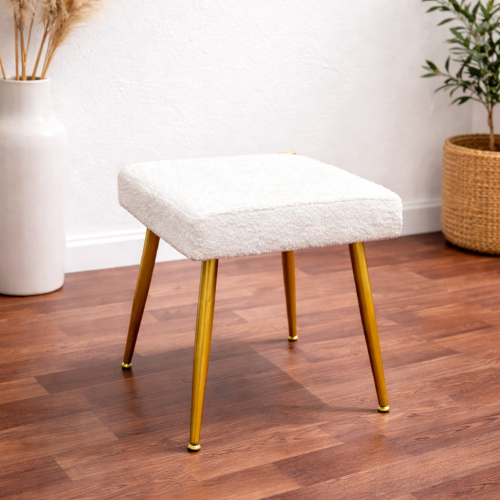 كرسي  بوكليه  ابيض مع قاعدة