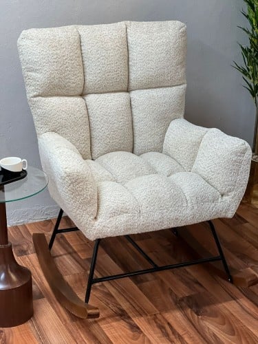 كرسي استرخاء قماش بيج   فاتح بوكليه