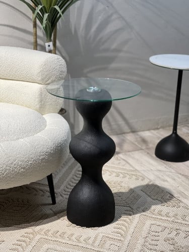 طاوله خدمه رخام  سطح زجاج