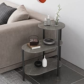 طاوله زاويه. حديد سطح خشب شكل رخام