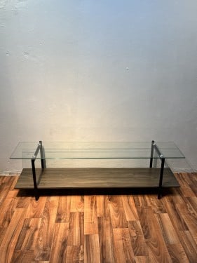 طاوله بلازما خشب زجاج