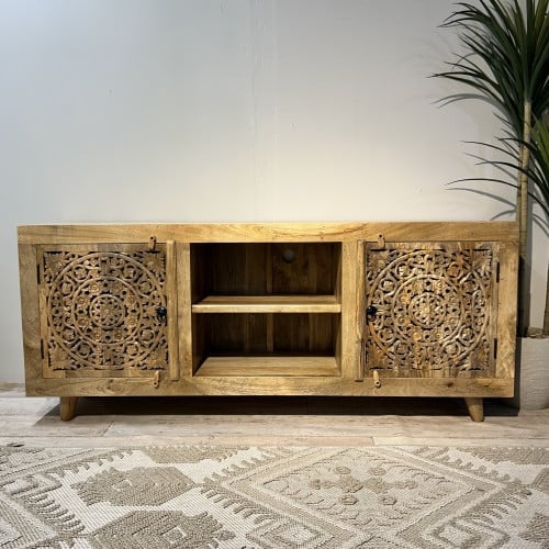 طاوله تلفزيون خشبي طبيعي