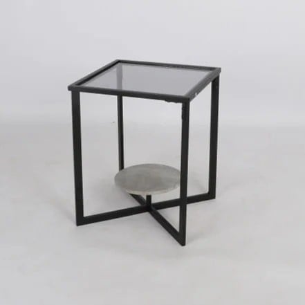 طاوله خدمه مربع زجاج