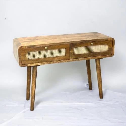 تسريحه خشب طبيعي مع راتان