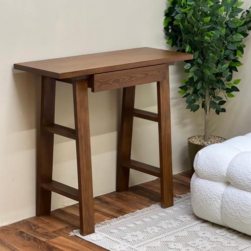 طاولة خشب بني متعددة الاستخدامات مدخل للمنزل او ركن للقهوه