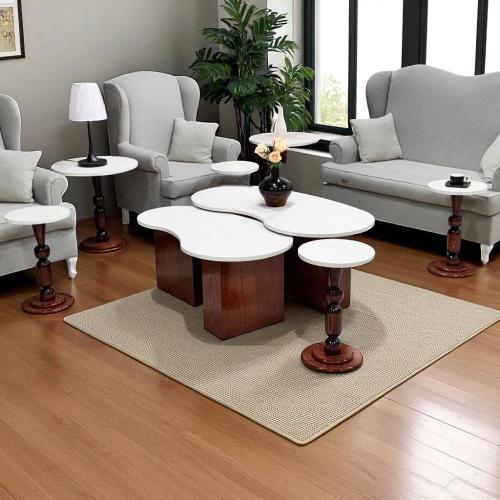 طقم طاولات بتصميم عصري أنيق 1+4 خدمة