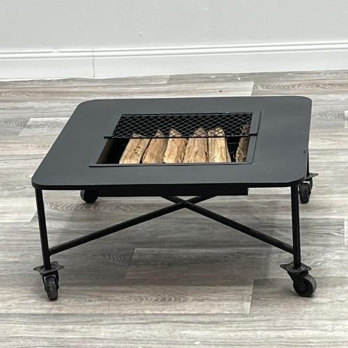 منقل شوي حديد  مربع اسود ارضي