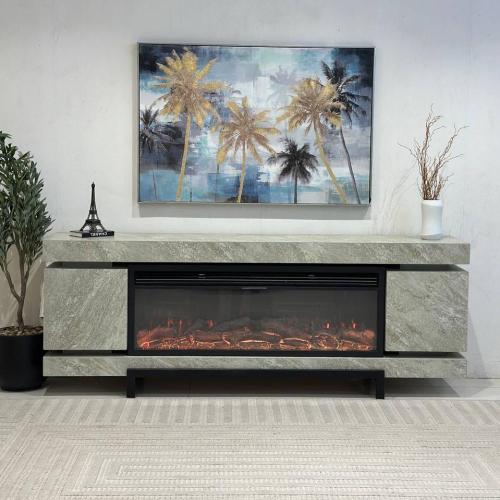 دفاية مع ديكور بديل رخام مع أدارج