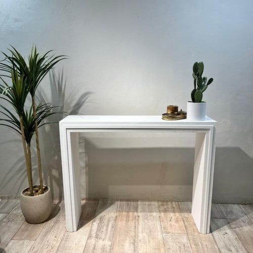 كونسول خشبي  كبير ابيض