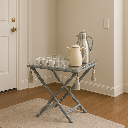 طاوله مدخل قماش مخمل 100*80*55سم