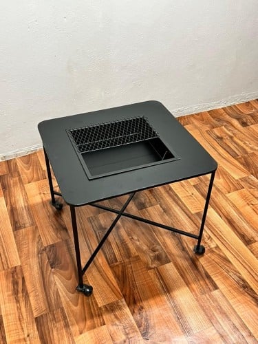 منقل شوي حديد  مربع اسود