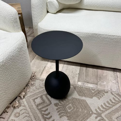 طاوله خدمه اسود حديد مع قاعده دائري