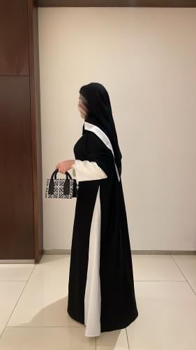 عباية جيهان قماش كتان واقف قصة نص كلوش