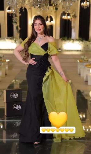 فستان سهره تفته استرتش أنيق ب 420 شامل التوصيل