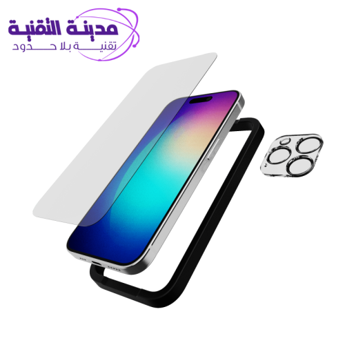 ايفون 15Pro بكج حماية تيك 21 حماية شاشة شفاف + كفر...
