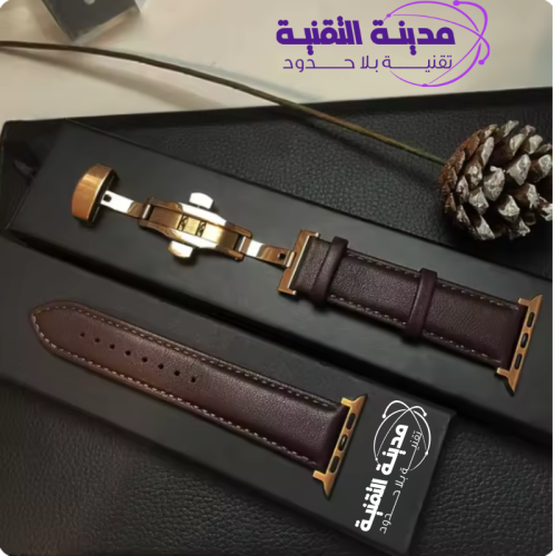 حزام جلد طبيعي لساعة ابل