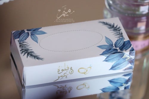 ميني منديل ثيم ورق ازرق