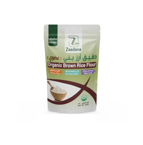 طحين ارز بني عضوي 500جم زادنا